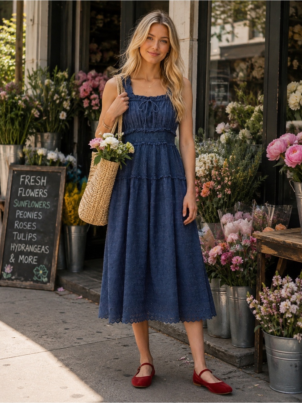 Gap X Doen Eyelet Midi Dress